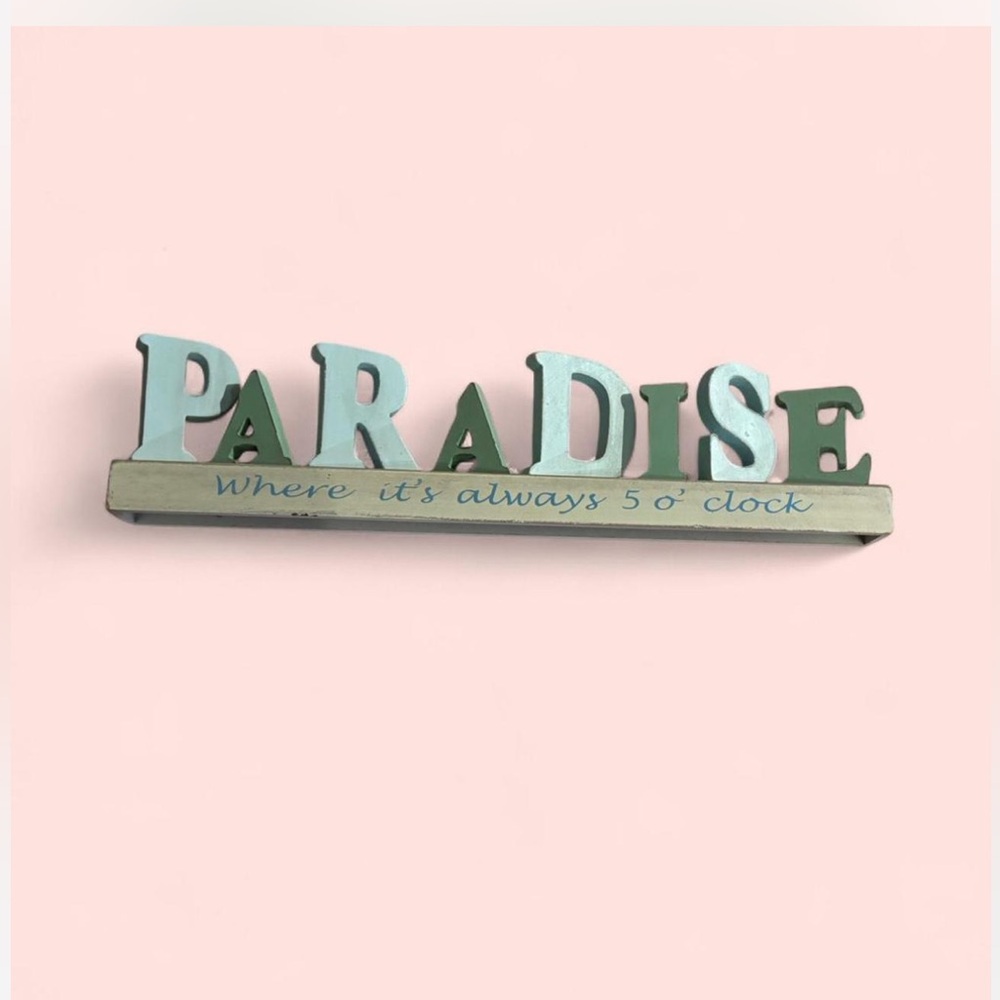 Paradise Decor Sign - Blue and Green